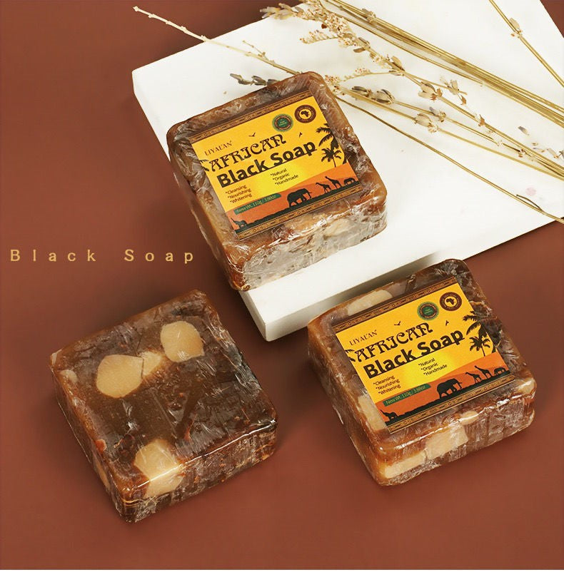 3pcs Black Soap For Plant Body Cleaning